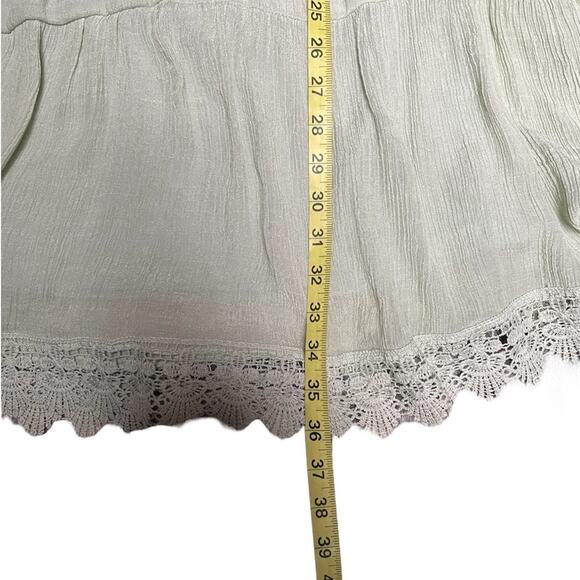 Indigo Rose Peasant Midi Dress Womens XL Mint Green Laced Boho Classy Comfy - Picture 9 of 13